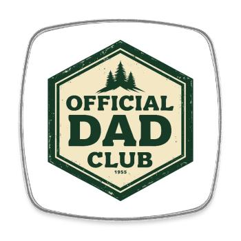 Official Dad Club 1955 Vintage Retro Vater - Viereckiger Kühlschrankmagnet - Weiß - Vorne