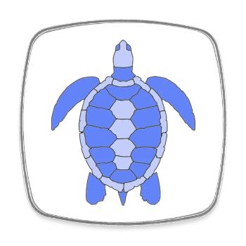 TURTLE - Viereckiger Kühlschrankmagnet - Weiß - Vorne