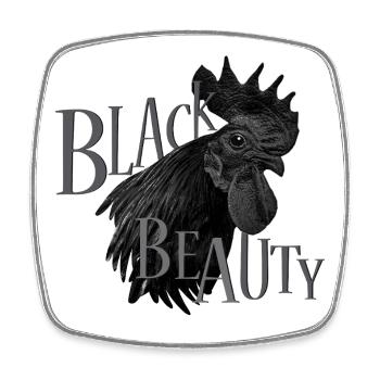Ayam Cemani - Chicken Fans - Rooster - Rooster - Square fridge magnet - white - Front