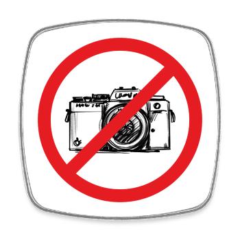 No Photos Sign - Illustration - Square fridge magnet - white - Front