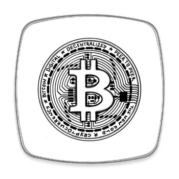 Bitcoin Coin – Crypto Symbol - Illustration - Square fridge magnet - white - Front