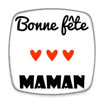 HAPPY BIRTHDAY. HEART. HAPPY MOTHER'S DAY. MOM. FEAST - Square fridge magnet - white - Front