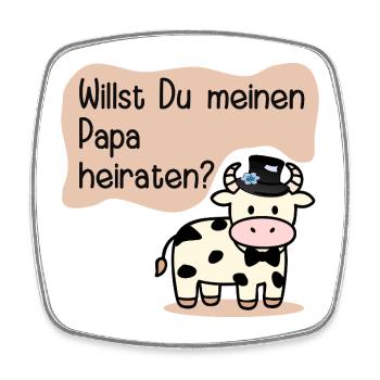 Meinen Papa heiraten - Hochzeitsantrag - Viereckiger Kühlschrankmagnet - Weiß - Vorne
