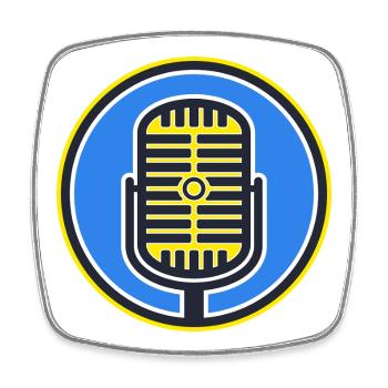 Retro Microphone Badge - Square fridge magnet - white - Front