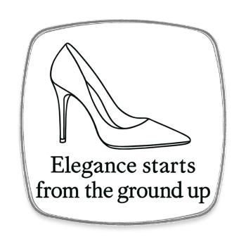 High Heel Line Art – Elegance Fashion Quote - Viereckiger Kühlschrankmagnet - Weiß - Vorne