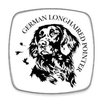 Chiens de chasse à poil long à poil long Pointers allemands Chiens Wilsigns - Magnet carré - blanc - Devant