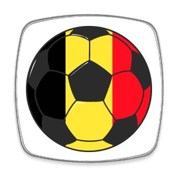 Football_team_Belgium - Viereckiger Kühlschrankmagnet - Weiß - Vorne
