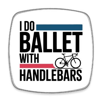 Künstlerisches Radsportballett mit Lenker Pro - Viereckiger Kühlschrankmagnet - Weiß - Vorne