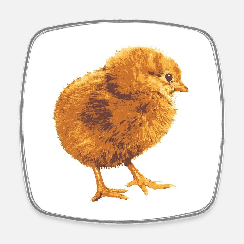 Fans de poulets - - Coq - Poussins - Magnet carré - blanc