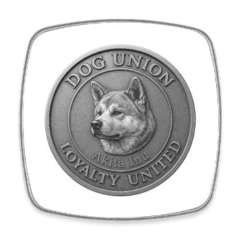 Akita Inu - Loyalty United - Dog Union - Square fridge magnet - white - Front