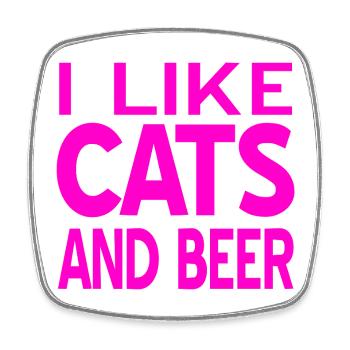 feline - Square fridge magnet - white - Front