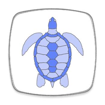 TURTLE - Viereckiger Kühlschrankmagnet - Weiß - Vorne