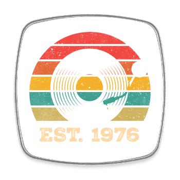 Vintage 1976 - Viereckiger Kühlschrankmagnet - Weiß - Vorne
