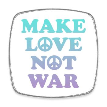Make Love not War - Viereckiger Kühlschrankmagnet - Weiß - Vorne