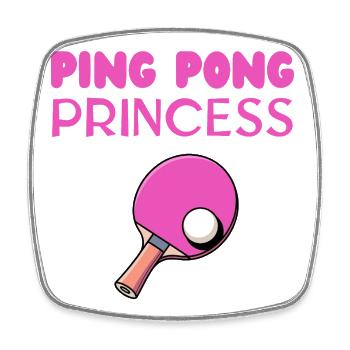 Ping Pong Princess - Magnet carré - blanc - Devant