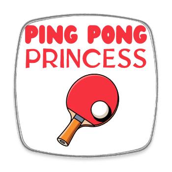 Ping Pong Princess - Magnet carré - blanc - Devant