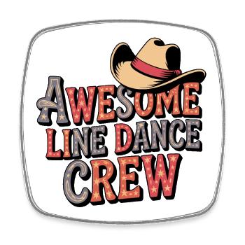 Line Dance Crew - Viereckiger Kühlschrankmagnet - Weiß - Vorne