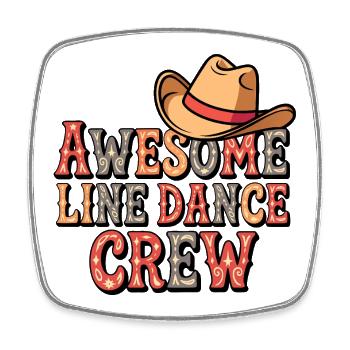 Awesome Line Dance Crew - Viereckiger Kühlschrankmagnet - Weiß - Vorne