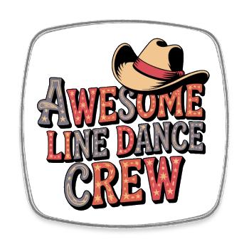 Awesome Line Dance Crew - Square fridge magnet - white - Front