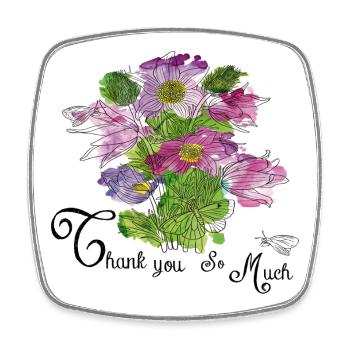 Thank You Bouquet - Square fridge magnet - white - Front
