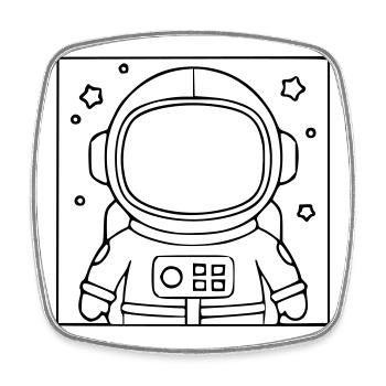 Silhouette de l’étoile de la combinaison d’astronaute - Magnet carré - blanc - Devant