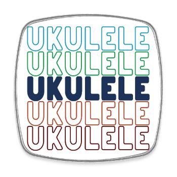 Ukulele typography - Square fridge magnet - white - Front