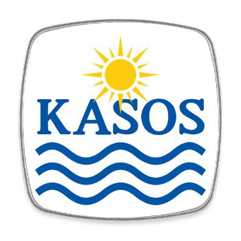 Soleil et Vagues de Kasos - Magnet carré - blanc - Devant