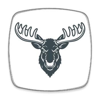 Minimalist Moose Logo Mascot Nordic - Square fridge magnet - white - Front