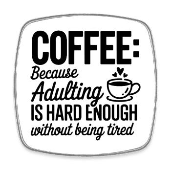 Coffee Focus: Everyday Sprint - Square fridge magnet - white - Front