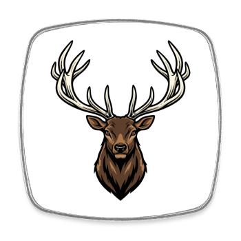 Deer Majestic Antler Forest Logo Mascot Stag - Square fridge magnet - white - Front