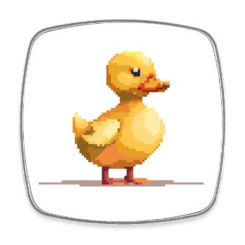 Pixel Duck - Magnet carré - blanc - Devant