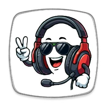 Happy Gaming-Headset - Viereckiger Kühlschrankmagnet - Weiß - Vorne