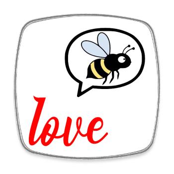 Ich liebe Honeybee Honey - Viereckiger Kühlschrankmagnet - Weiß - Vorne
