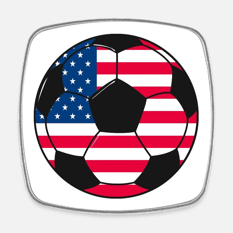 Soccer_team_USA - Square fridge magnet - white