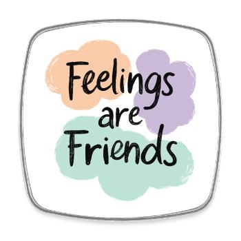 Feelings are Friends Mental Health Statement - Viereckiger Kühlschrankmagnet - Weiß - Vorne
