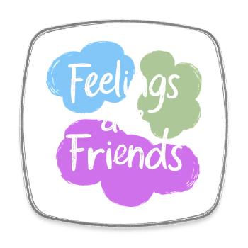 Feelings are Friends Mental Health Statement - Viereckiger Kühlschrankmagnet - Weiß - Vorne