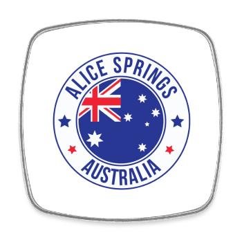 Emblème de l’écusson d’Alice Springs Australie - Magnet carré - blanc - Devant