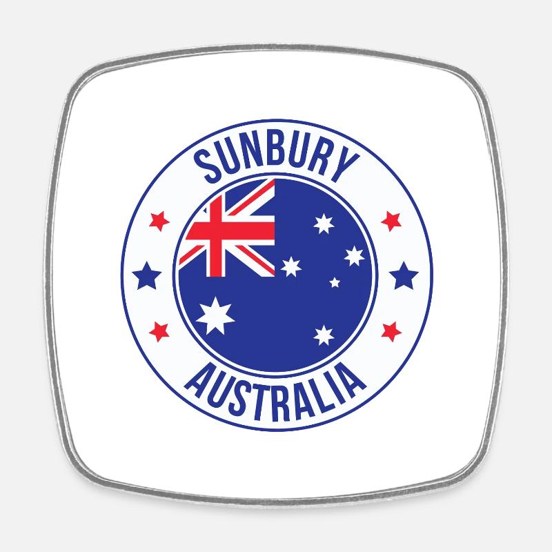 Emblème du drapeau australien de Sunbury - Magnet carré - blanc