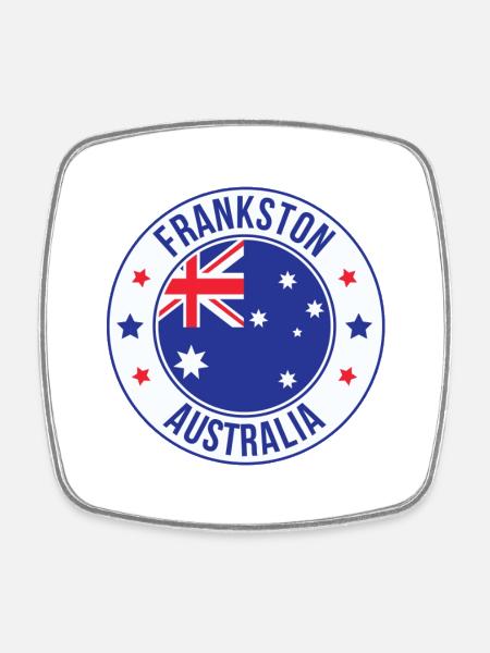 Frankston Australia Circle Badge - Square fridge magnet - white
