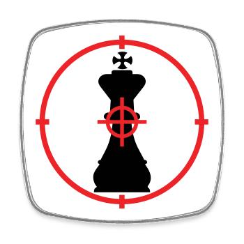 Cible King Checkmate Tactique - Magnet carré - blanc - Devant