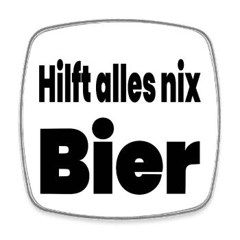 Bier - Viereckiger Kühlschrankmagnet - Weiß - Vorne