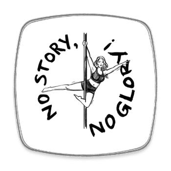 JGA: Frau an Pole Dance Stange – Illustration - Viereckiger Kühlschrankmagnet - Weiß - Vorne