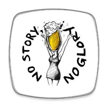 JGA: Bier – No Story, no glory! – Illustration - Viereckiger Kühlschrankmagnet - Weiß - Vorne