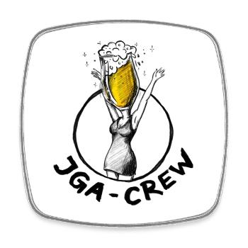 JGA-Crew: Bier-Illustration - Viereckiger Kühlschrankmagnet - Weiß - Vorne
