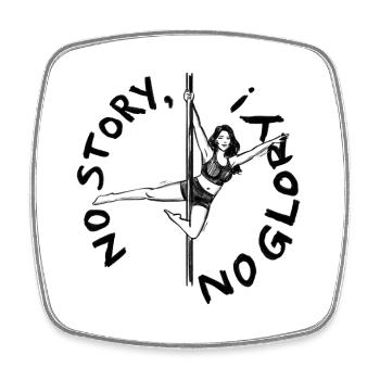 JGA: Frau an Pole Dance Stange – Illustration - Viereckiger Kühlschrankmagnet - Weiß - Vorne