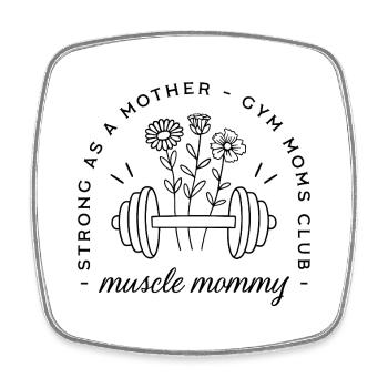 Maman de la salle de sport, maman musclée, maman en forme drôle - Magnet carré - blanc - Devant