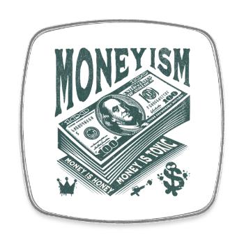 Money Is King Stack Artwork - Viereckiger Kühlschrankmagnet - Weiß - Vorne