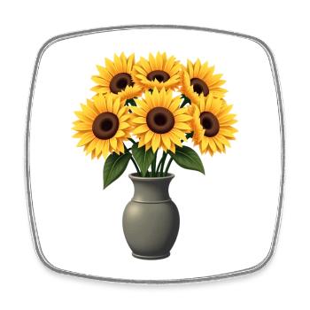Sonnenblumen - Viereckiger Kühlschrankmagnet - Weiß - Vorne