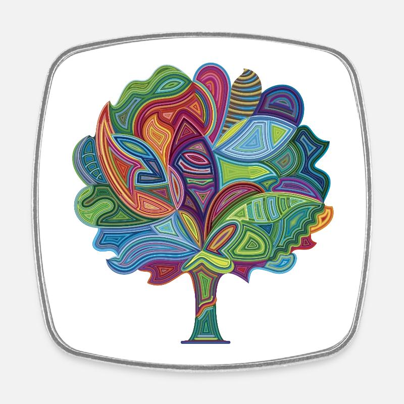 Arbre de Magie des Couleurs - Magnet carré - blanc