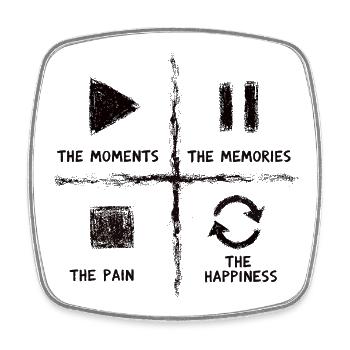 Pleine conscience, moments, souvenirs, bonheur - Magnet carré - blanc - Devant